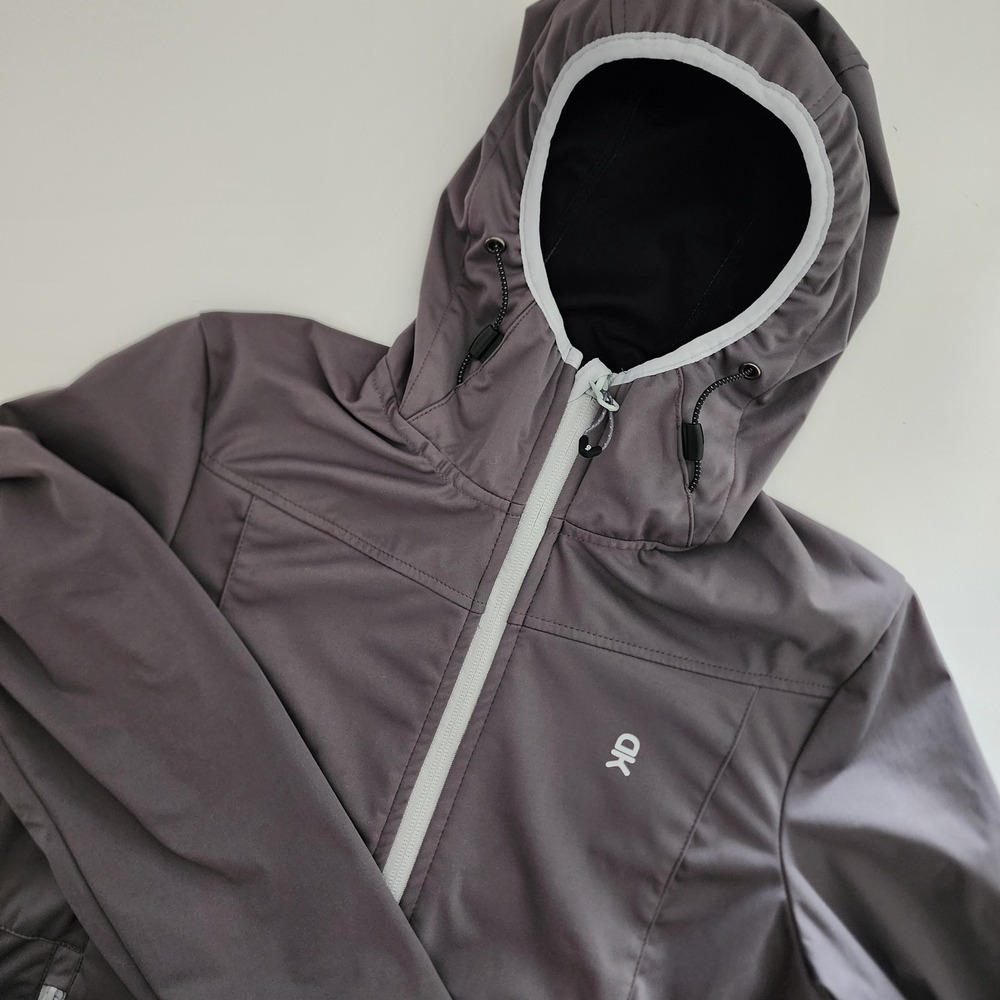 Little Donkey Andy Women's Gray Hooded Softshell‎ Jacket XS Lightweight